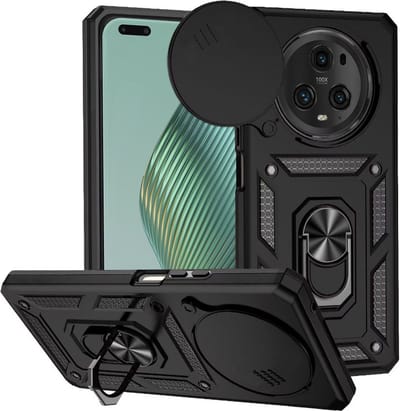 Hoesje geschikt voor HONOR Magic5 Pro - Techsuit Camshield Back Cover - Zwart