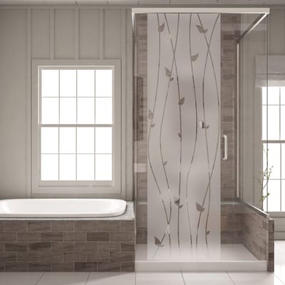 Privacy raamfolie - Romantische wijnranken - Zelfklevende raamfolie voor ramen en douchedeuren - 120x35cm