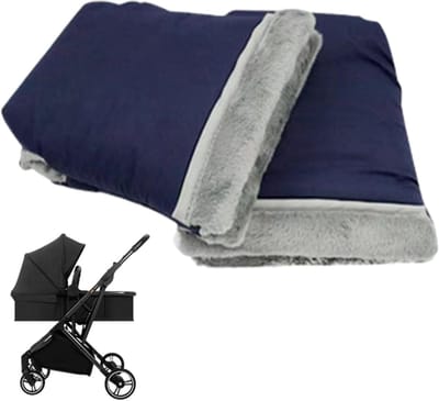 Kinderwagen Muff - Wanten Kinderwagen - Winter Wandelingen - Verdikt Winddicht Materiaal - 23x18.5x3cm - Zwart