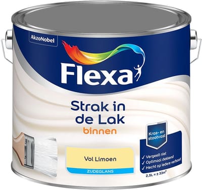Flexa - Strak In De Lak Binnenlak Zijdeglans - Vol Limoen - Mengverf - 2,5 L
