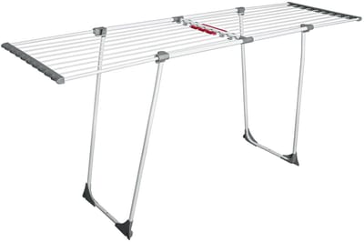 HI Wasrek/droogrek - wit - metaal - 111 x 55 x 5 cm - staand - wassen en drogen