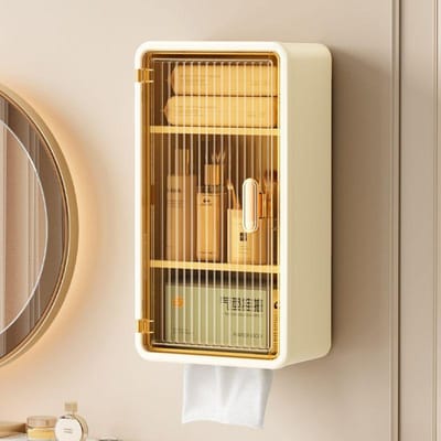 Badkamerplank Wandmontage Waterdichte Tissuebox Multifunctioneel Opbergrek voor Toiletartikelen Opbergdoos Shampoo Organizer Nieuw