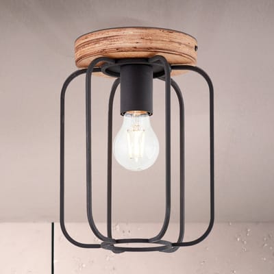 Brilliant Plafondlamp Tosh met FSC-gecertificeerd hout