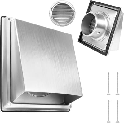 Rond Afvoerrooster 100mm RVS met Insectenwering – Weerbestendige Ventilatieafdekking
