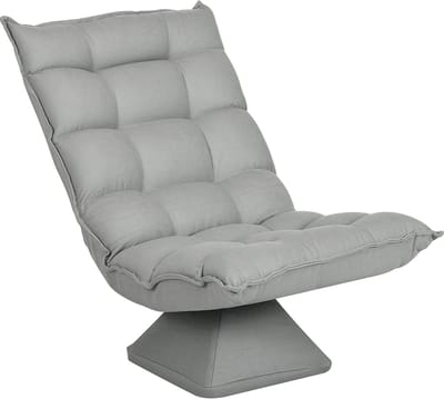 HOMCOM-Bodenstuhl-Stahl, Polyester-62L x 70B x 95H cm-Hellgrau