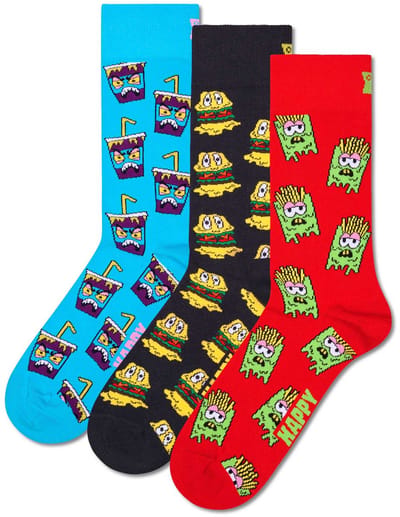 Happy Socks unisex giftbox 3P sokken hangry meal multi