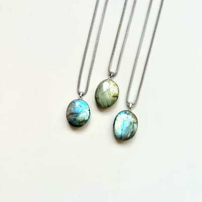 Gemstone ketting Labradoriet Ovaal