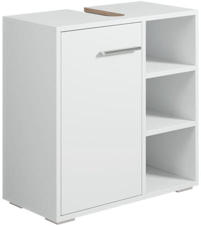 Badplaats Wastafelkast Neptunus 60 x 28 x 60 cm – Mat wit – Badkamerkast – Staand Wastafelmeubel