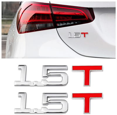 Dailygoody - 3D metalen autosticker - Auto embleem badge - Tuning accessoire - 1.5T - Auto styling - Metalen motordisplay - Geschikt voor diverse voer
