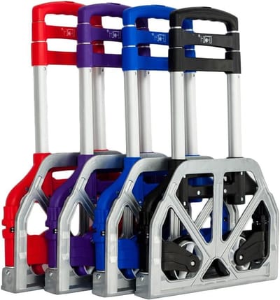 Handige Steekwagen - Draagbare Trolley - Bagage Vervoeren - Opvouwbaar Aluminium - 75 kg Laadvermogen - Paars