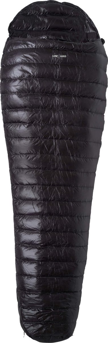 LOWLAND OUTDOOR Donzen slaapzak - Ultra compact mummy - 215 x 75 cm - 430 gr +8°C - Nylon - Rits links