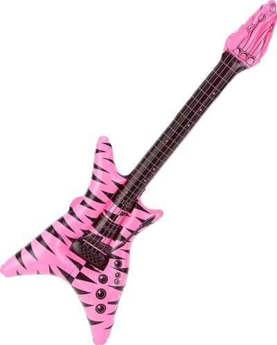 Vegaoo - Fluo roze opblaasbare rockgitaar