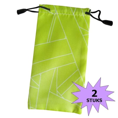 Fako Bijoux® - Brillenhoes - Brick - 18x9cm - Groen - 2 Stuks