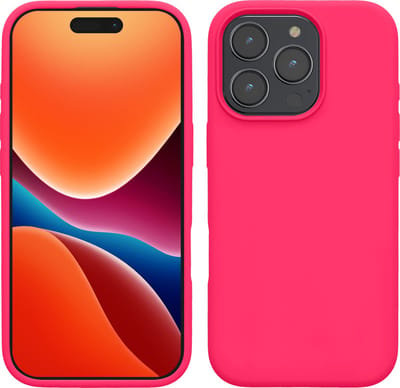 kwmobile telefoonhoesje geschikt voor Apple iPhone 16 Pro Max - Hoesje met siliconen coating - Smartphone case in neon roze