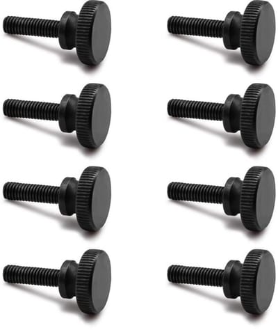 Set van 8 M6 x 20mm Hoge Knopmoeren, Zwarte Zinklegering Handklem Schroeven, Roestvrij, Geschikt voor Meubeltoepassingen en DIY Projecten