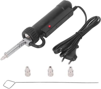 Dailygoods - Desoldering Pump - RVS Vacuüm Soldering Tool - 350W - Met 3 Nozzles - EU Plug - Effectief Ontsolderen - Handzaam en Gebruiksvriendelijk -