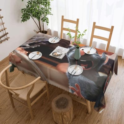 Remy Ratatouille Pak Aangepaste Rechthoekige Tafelkleed Waterdichte Tafelhoes voor Eetgelegenheden Tafelkleed 137x183cm