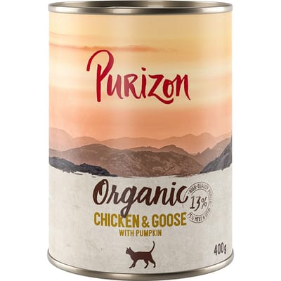 Dubbelpakket: Purizon Organic 12 x 400 g - Kip en gans met pompoen