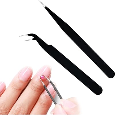 2x Precisie Pincet Set - ESD Veilig Gebogen & Puntig - RVS voor Elektronica, Sieraden & Hobby