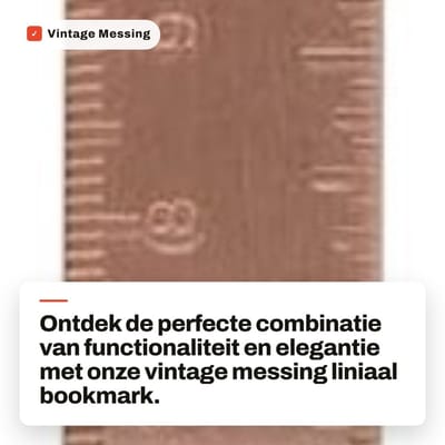 Dailygoods- Liniaal Vintage Messchaal - Dubbele Schaal cm/Inch - Koperen Bookmark - Schokbestendig - Elegant Ontwerp - 150mm Meetbereik - Meetlat