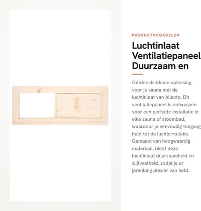 Dailygoods- Luchtinlaat Hoogwaardig Materiaal - Ventilatierooster - Ventilatiepaneel - Sauna Accessoire - Eenvoudige Installatie - Afmetingen 34 x 13,5 cm