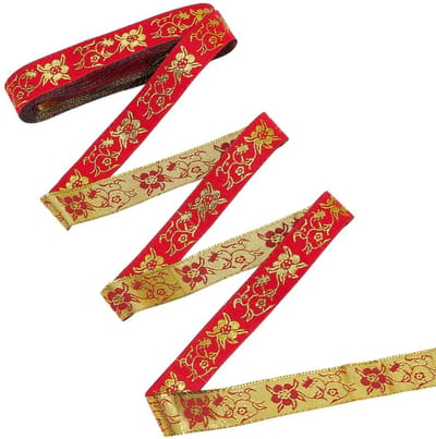 Dailygoods- Jacquardlint 20 mm - Vintage/Rode Bloemen - Etnisch/Riemtrim - Naaidecoraties/Geschenkverpakkingen - Hoge Kostenprestaties - Origineel Patroonontwerp - Lint
