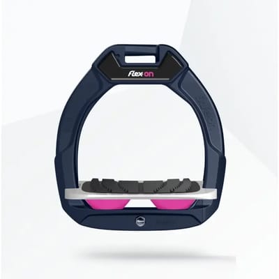 Veiligheidsstijgbeugels Paardrijden Incliné Grip Marine/Grijs/Roze kind Flex-On Safe-On