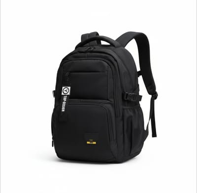 TK-S Rugzak, Zwart en Ruim, 31 Liter, 17,3 inch laptop, drankflesvak. (52x30x20cm)