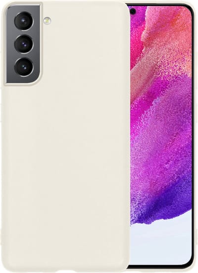 Hoesje - Geschikt voor Samsung Galaxy S21 FE - Sterk & Shockproof - Hoes Cover - Siliconen Case - Telefoonhoesjes - Wit