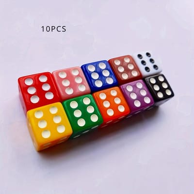 Een Set van 10 Stuks, 50 Stuks en 100 Stuks Acryl Dobbelstenen 0,62 Inch Spel Dobbelstenen Wiskundespel 10 Kleuren Gratis Fluwelen Opbergzak red
