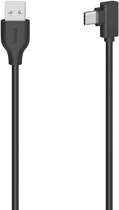 Hama USB-C-kabel USB-C-stekker - USB-A-stekker 90° USB 2.0 480 Mbit/s 0,75m