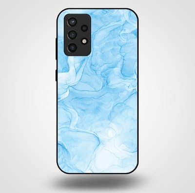 Smartphonica Telefoonhoesje voor Samsung Galaxy A72 met marmer opdruk - TPU backcover case marble design - Lichtblauw geschikt voor Samsung Galaxy A72