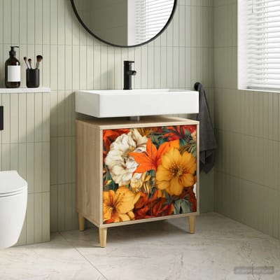 vidaXL - Badkamerkast - GENNEP - Sonoma - 60 - x - 40 - x - 60 - cm - Bewerkt - hout