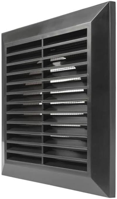Zwart luchthavenrooster 10,2 cm (4 inch) met luchthoes en gaasscherm voor HVAC-ventilatie