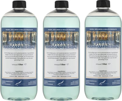 Douchegel Hammam Herbal 1 liter - set van 3 stuks - showergel