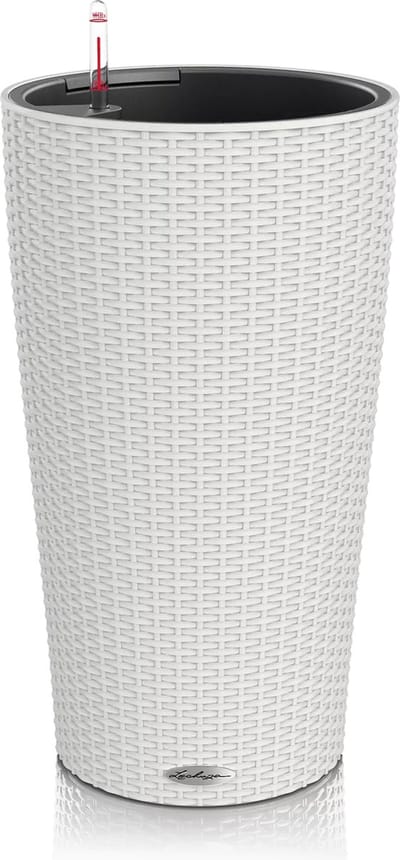 LECHUZA CILINDRO Cottage 23 - Plantenbak - met uitneembare binnenbak - met bewateringssysteem - ALL-IN-ONE set met LECHUZA-PON - lichtgrijs