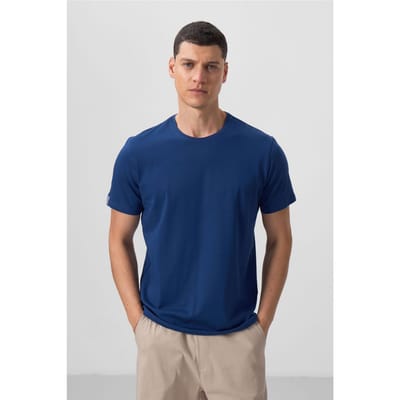 Heren Katoenen Elastaan Ronde Hals T-Shirt