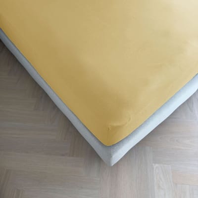 Kayori Emma Hoeslaken Katoensatijn - 160x200-210cm - Matrasdikte 35cm - Rondom Elastiek - Goud