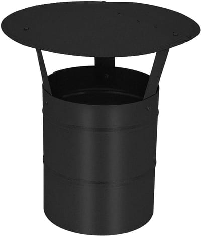 KOTARBAU® Schoorsteenkap, Schoorsteenafdekking, Verzinkt Staal en Poedergecoat Staal, ? 180 mm, Zwart, Regenhoes voor Schoorsteen, Rookkanaal Kap, Schoorsteenkappen, Rostbestendig
