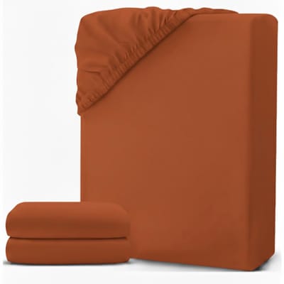 Matrasovertrek 180x200 - Hoeslaken - Matrashoes - Fleece -Terracotta