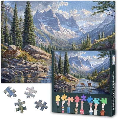 Puzzel 1000 stukjes - Legpuzzel volwassenen - Ontspannend tijdverdrijf - Gedetailleerd boslandschap - 70 x 50 cm - Natuurkleuren