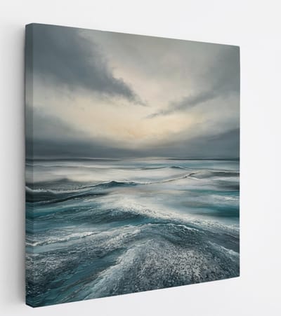 Saammp Canvas Schilderij - Landschap - grijs - Abstract - 20x20 - Foto op canvas - Wanddecoratie - Muurdecoratie Woonkamer - Slaapkamer decoratie - Canvas Print