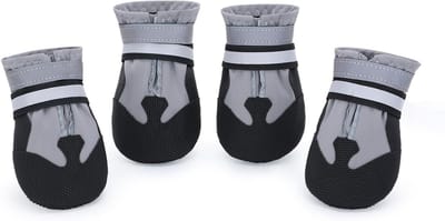 Set van 4 hondenlaarsjes, waterdicht en geïsoleerd voor herfst/winter, antislip zool met reflecterende banden, geschikt voor kleine, middelgrote en grote honden