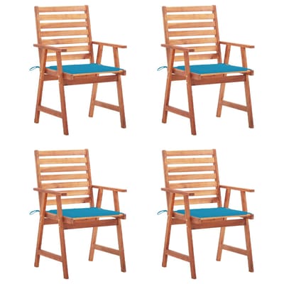 vidaXL - Tuinstoelen - 4 - st - met - kussens - massief - acaciahout