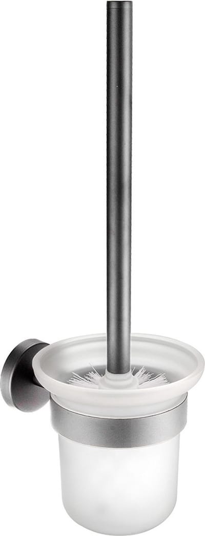 Profielenloods - Toiletborstel met houder gunmetal - monteren met schroeven