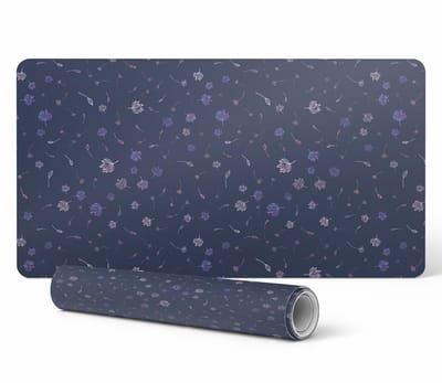 Beschermende decoratieve mat voor op kantoor, bloemenpatroon, 90x45 cm