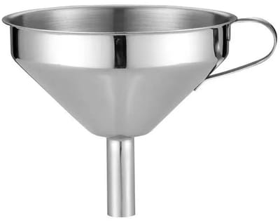 Trechter met Afneembaar Filter - Roestvrij Staal - 11 x 12 cm - Efficiënt Schenken en Filteren - Geschikt voor Thuis Restaurant Buiten en Camping - Zilver