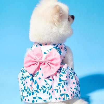 1 stuks Roze Strik Jurk Lente/Zomer Huisdier Kleding voor Kleine Honden en Katten Kerstmis voor Feestelijke Cadeau Geving XL roze