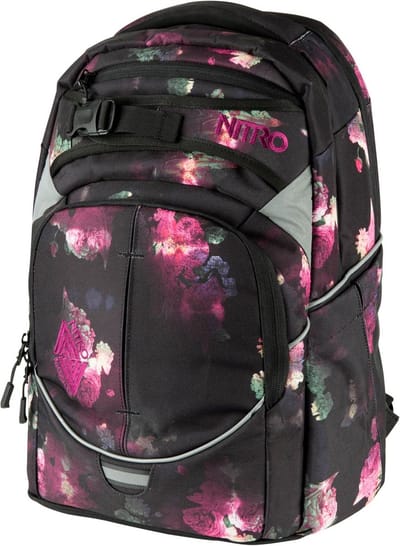 NITRO Schoolrugzak Rugzak Daypacker Collection Superhero Backpack 30L Black Rose Zwart Veelkleurig