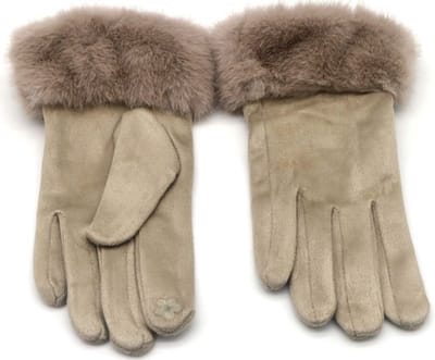 Elegante Dameshandschoenen - Bruin - Nepbont - Touchscreen tip - Winteraccessoire - Warm & Stijlvol - Gloves, handschoenen -Damesdingetjes